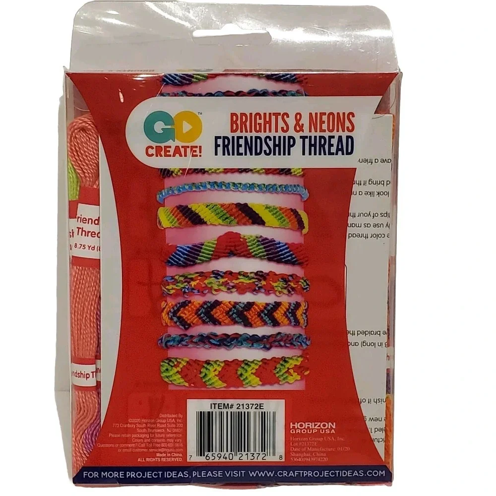 Brights & Neons FRIENDSHIP THREAD 36 Skeins 17 Colors Horizon Group Crafts Fun